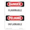 Signmission Safety Sign, OSHA Danger, 7" Height, Flammable, Bilingual Spanish OS-DS-D-57-VS-1787 - alternate 1